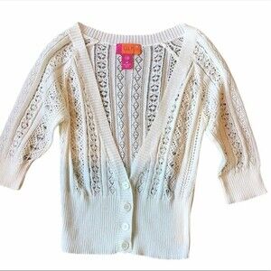 Cream Knitted Shrug 3/4 Sleeves
